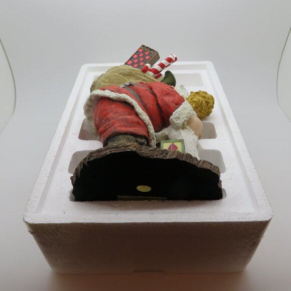 Christmas Santa Figurine Vintage Saturday Evening Post Embracing Hug Child Gifts - Picture 13 of 16